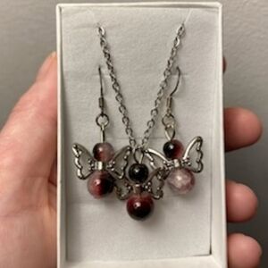 Handmade Sterling Silver and Amethyst Gemstone Angel Jewelry Set